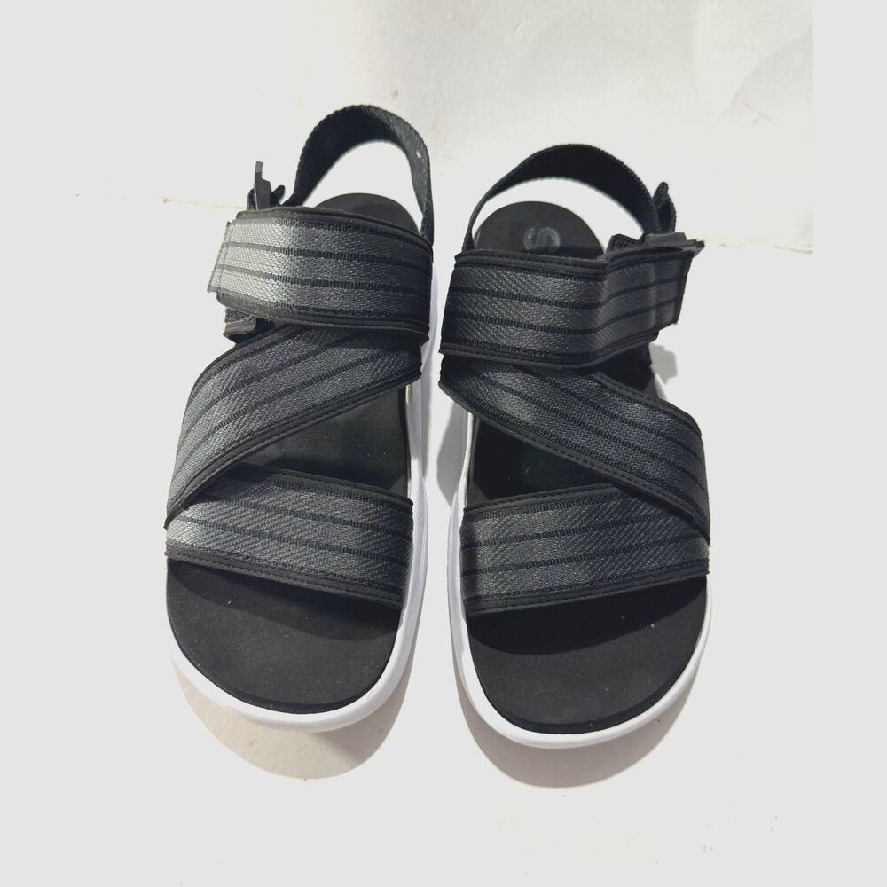 Adidas comfort sandals summer outdoors walking camping black strappy women 7